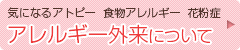 気になるアトピー 食物アレルギー 花粉症などご相談ください。アレルギー外来について